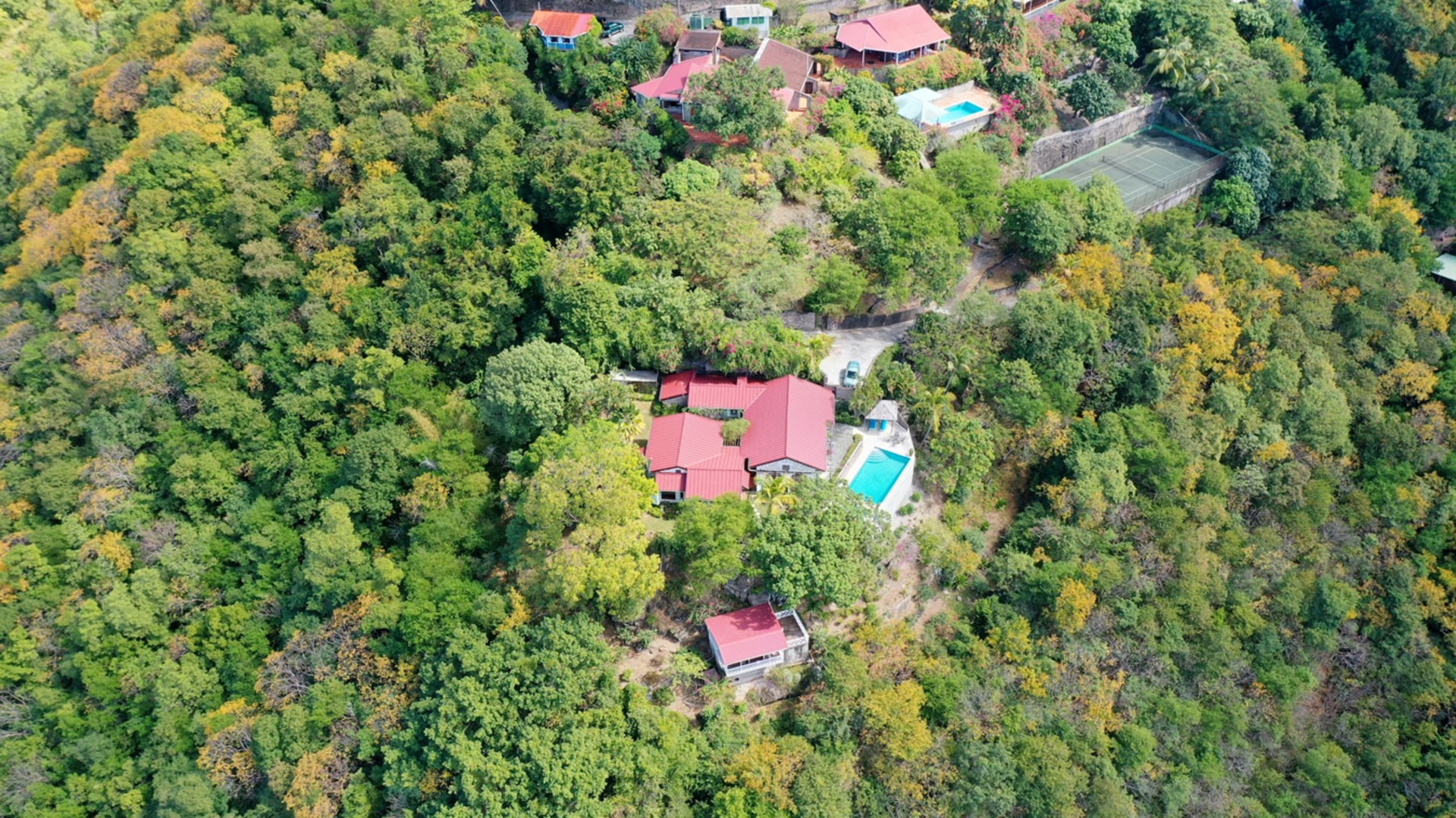 St. Lucia Real Estate Mango Point Villa drone view