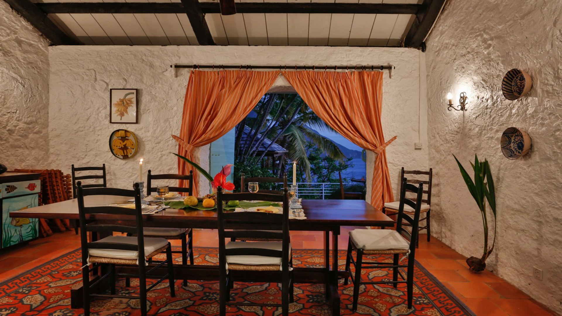 St. Lucia Real Estate Mango Point Villa dining table