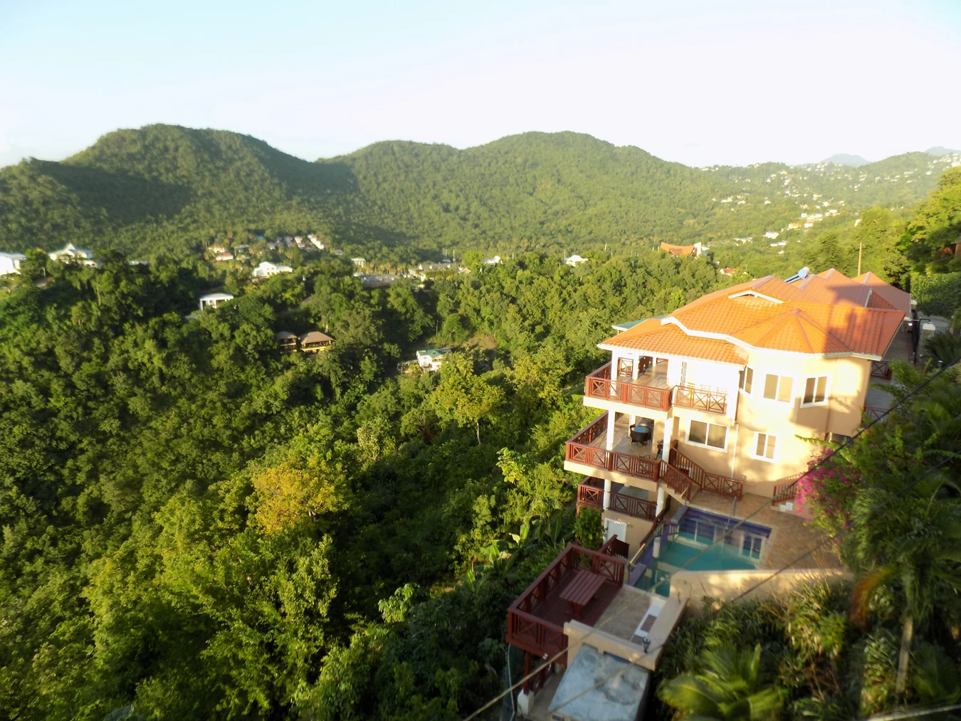 St. Lucia real estate Bay View Villa drone view