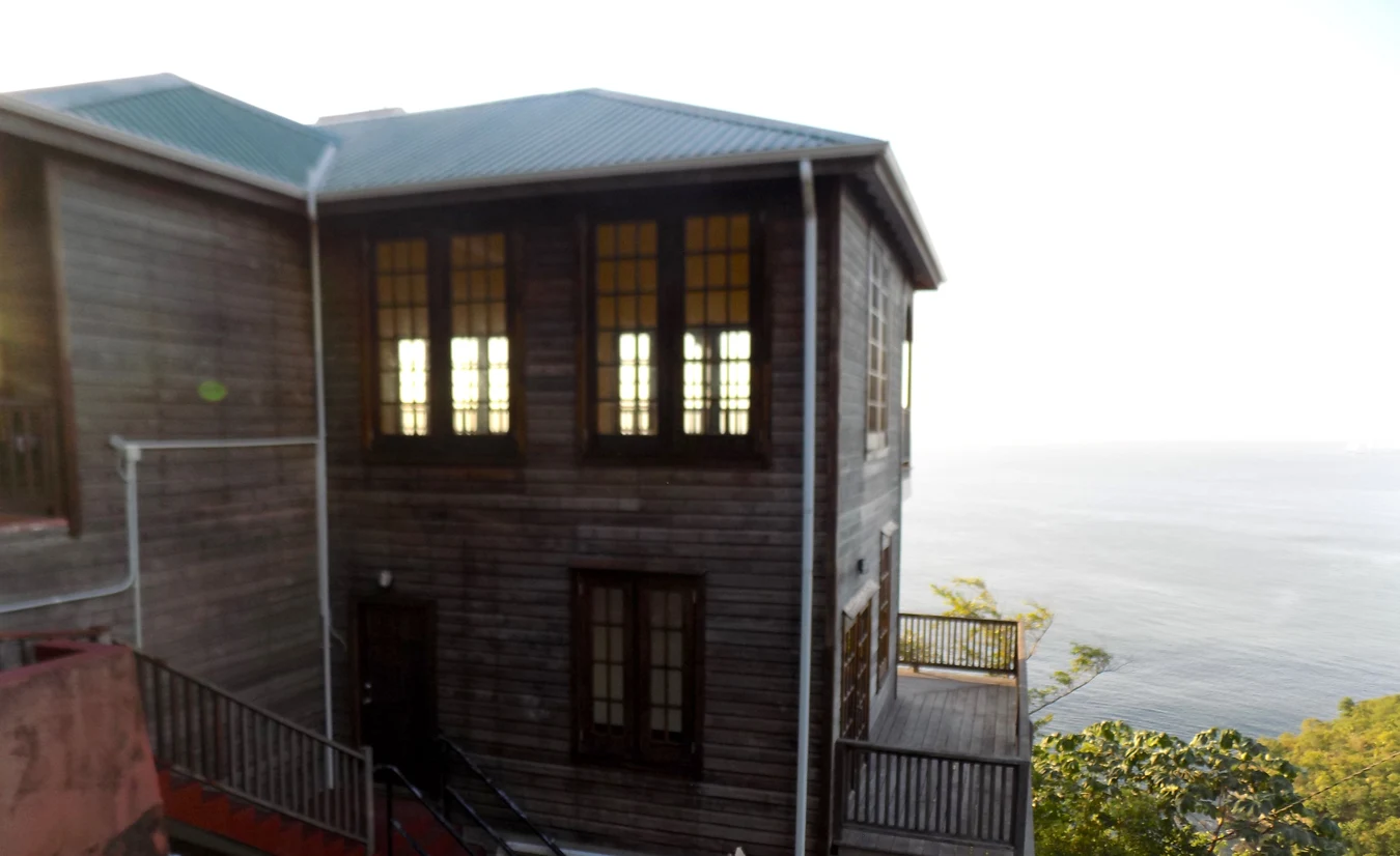 St. Lucia real estate Bay View Villa back of house