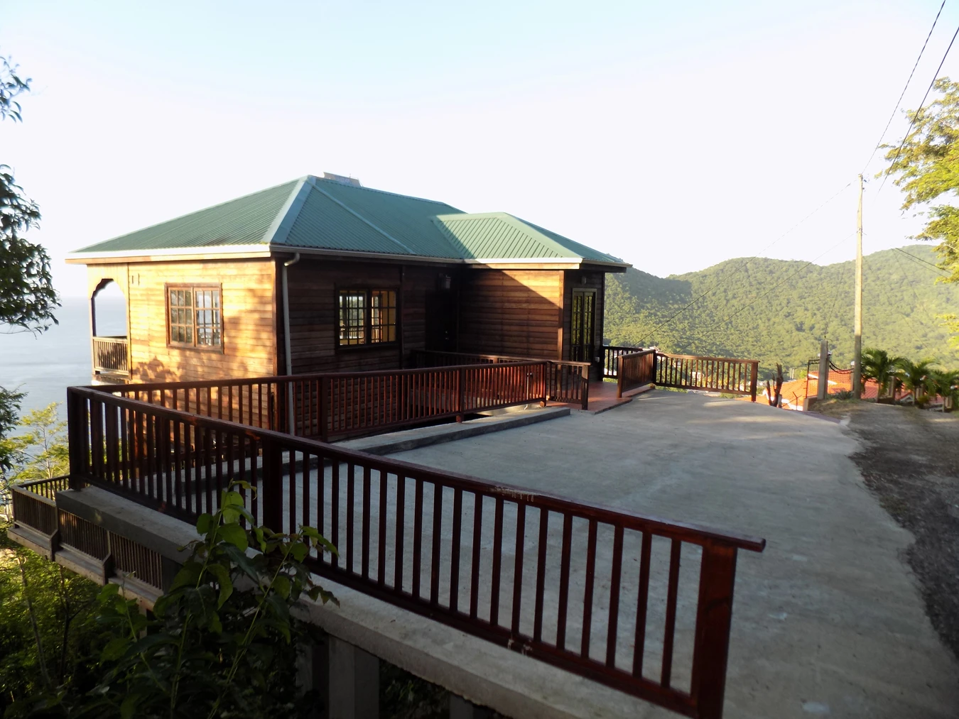 St. Lucia real estate Bay View Villa parking area